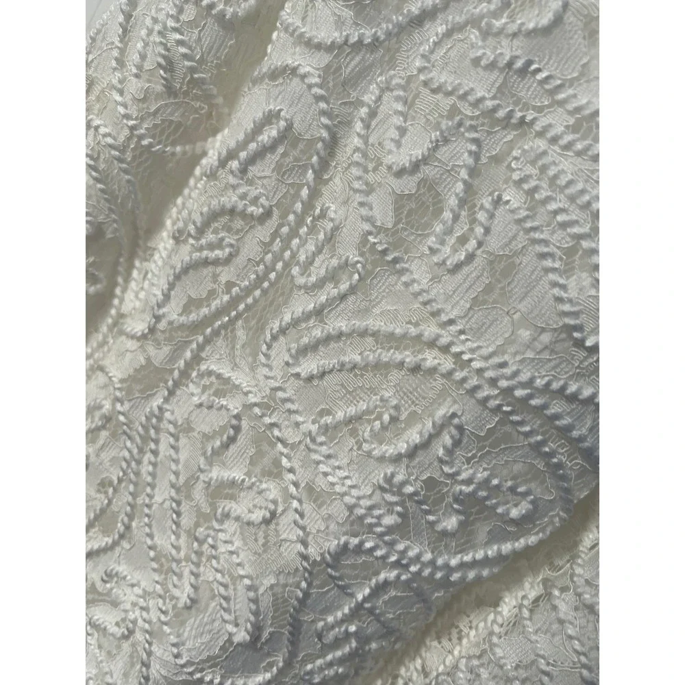 Lace Dress Sleeveless Mock‎ Neck White Party Cocktail Size S - Picture 5 of 8